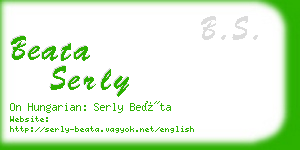 beata serly business card
